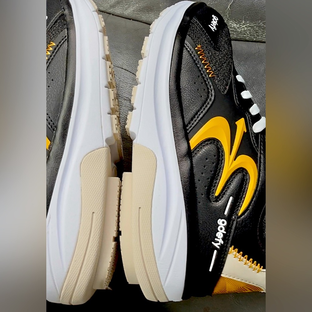 Gdefy Women's Black and Gold Athletic Shoes